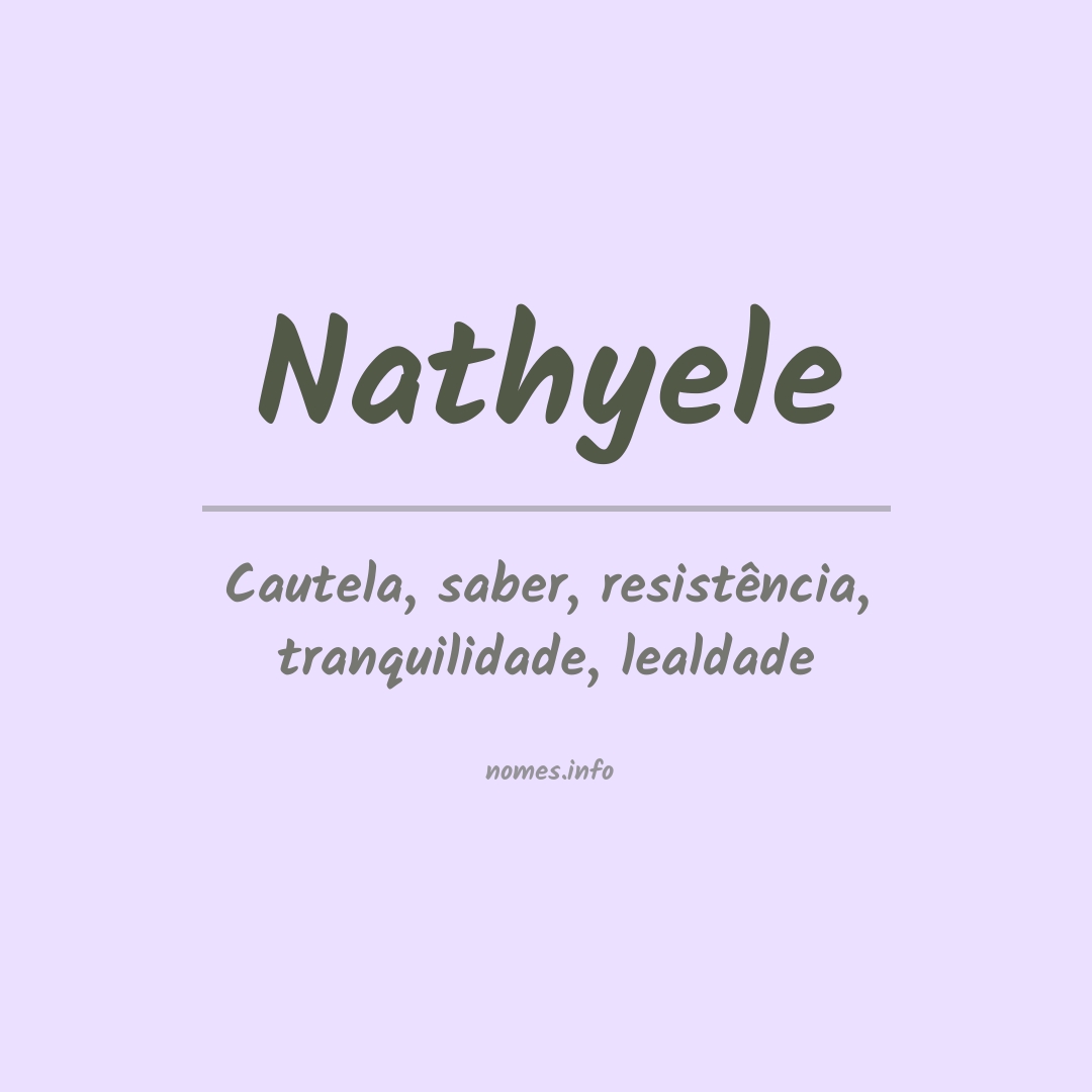 Significado do nome Nathyele