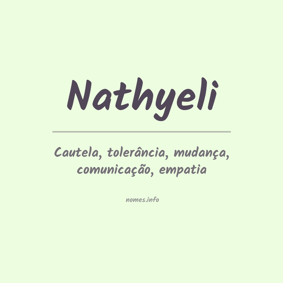 Significado do nome Nathyeli