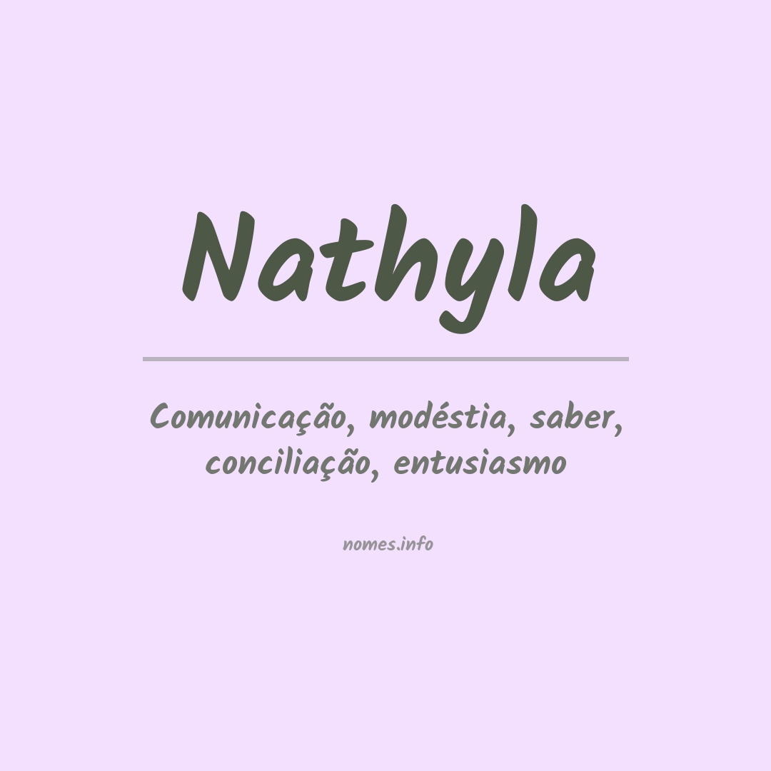 Significado do nome Nathyla Significado do nome Nathyla