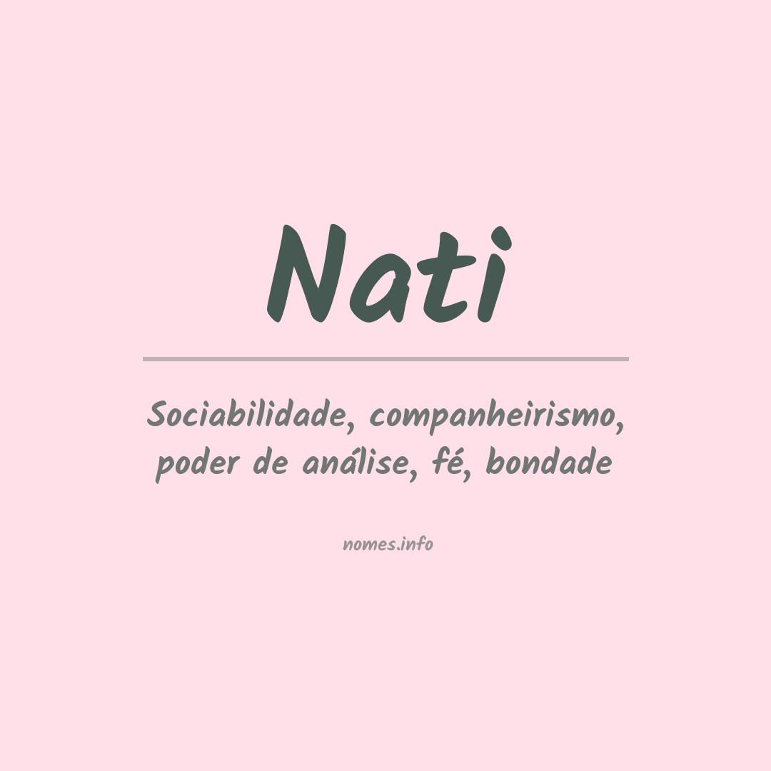 Significado do nome Nati