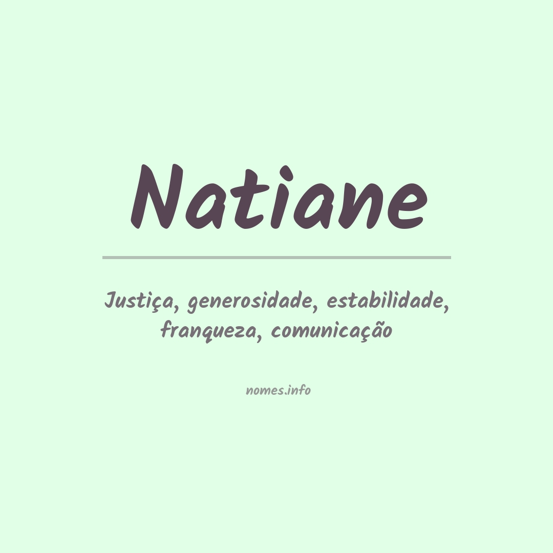 Significado do nome Natiane