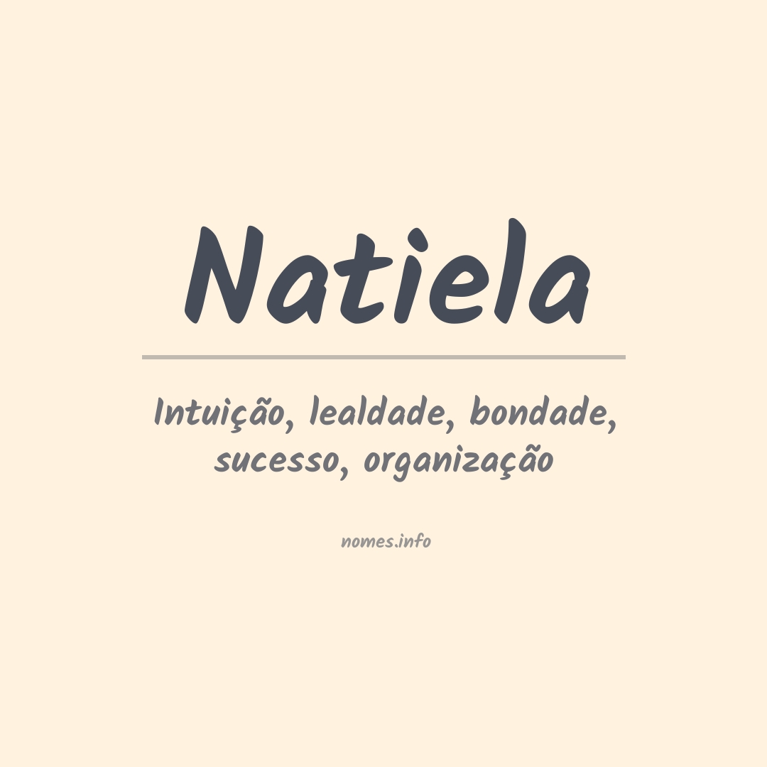 Significado do nome Natiela Significado do nome Natiela