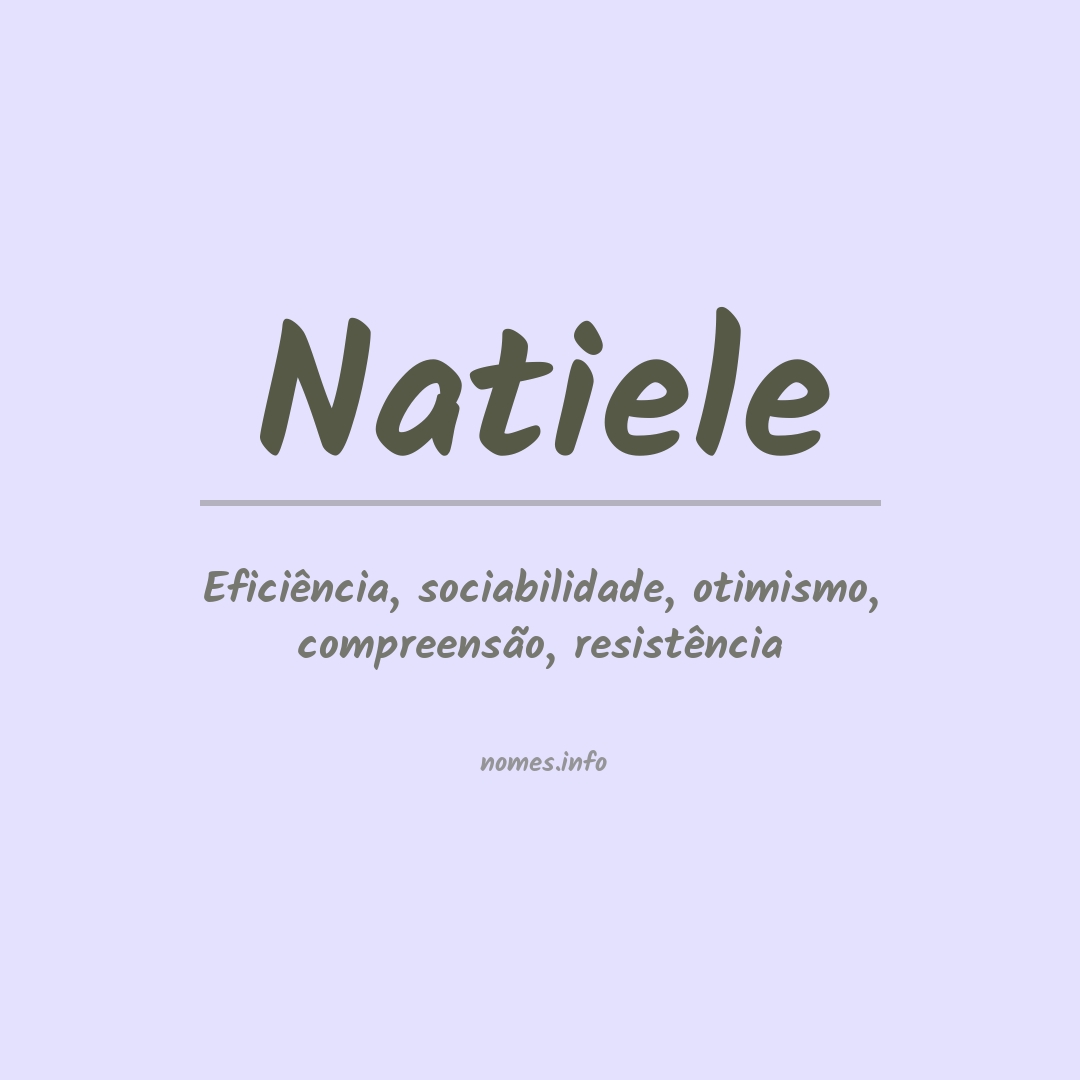 Significado do nome Natiele