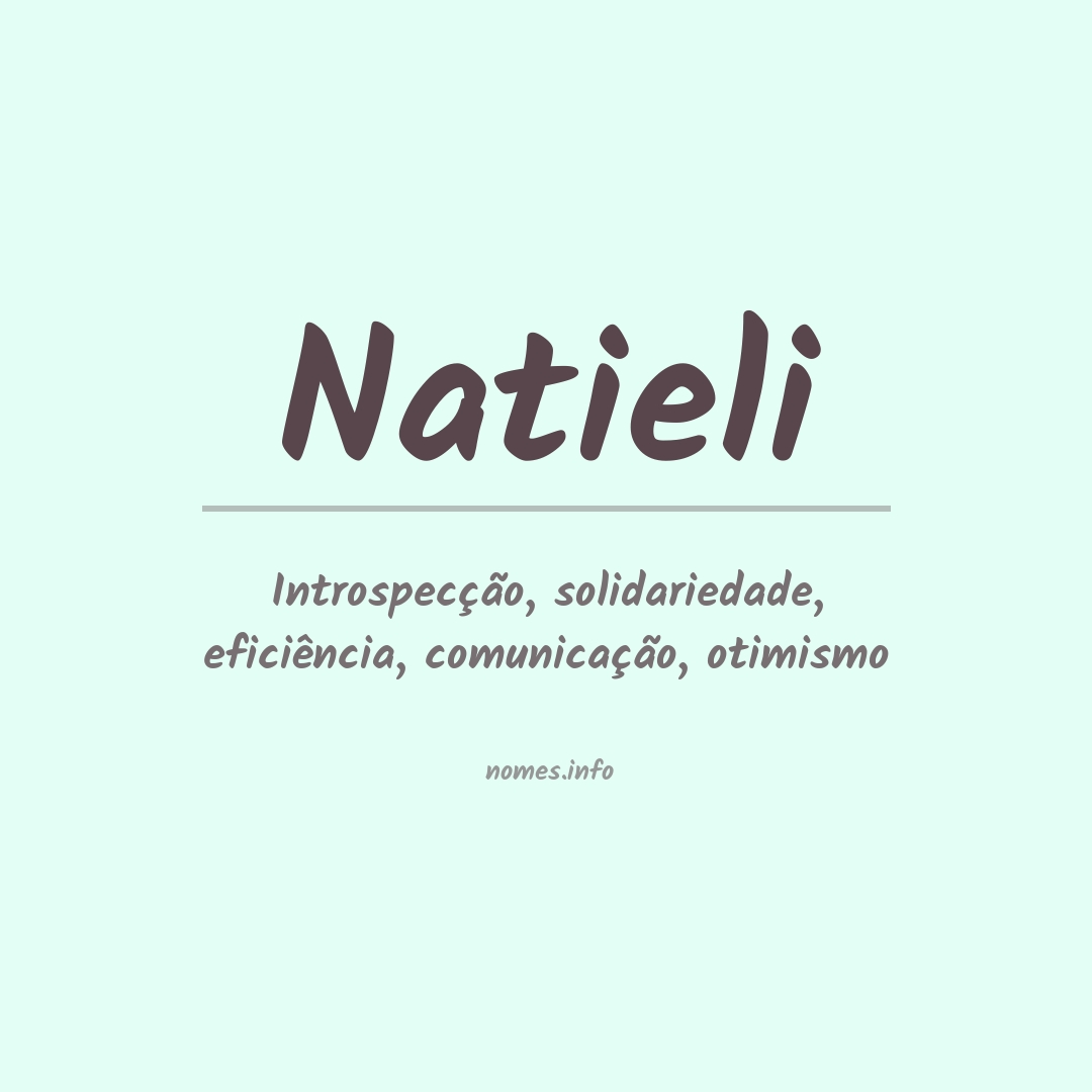 Significado do nome Natieli