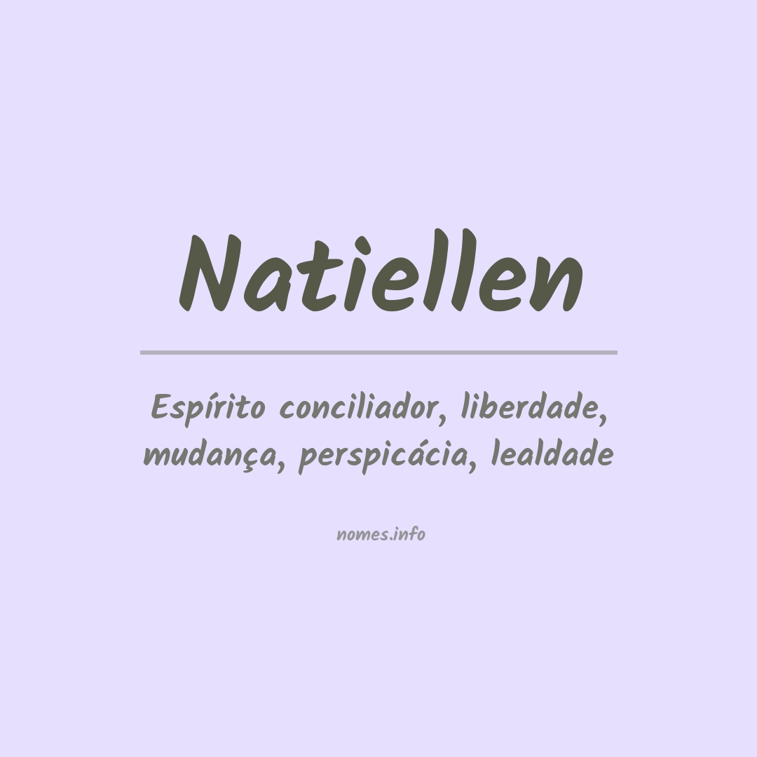 Significado do nome Natiellen