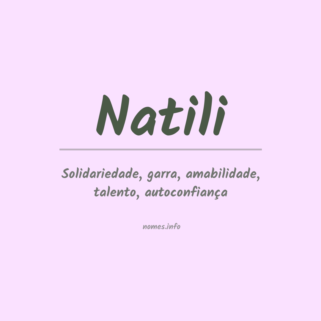 Significado do nome Natili