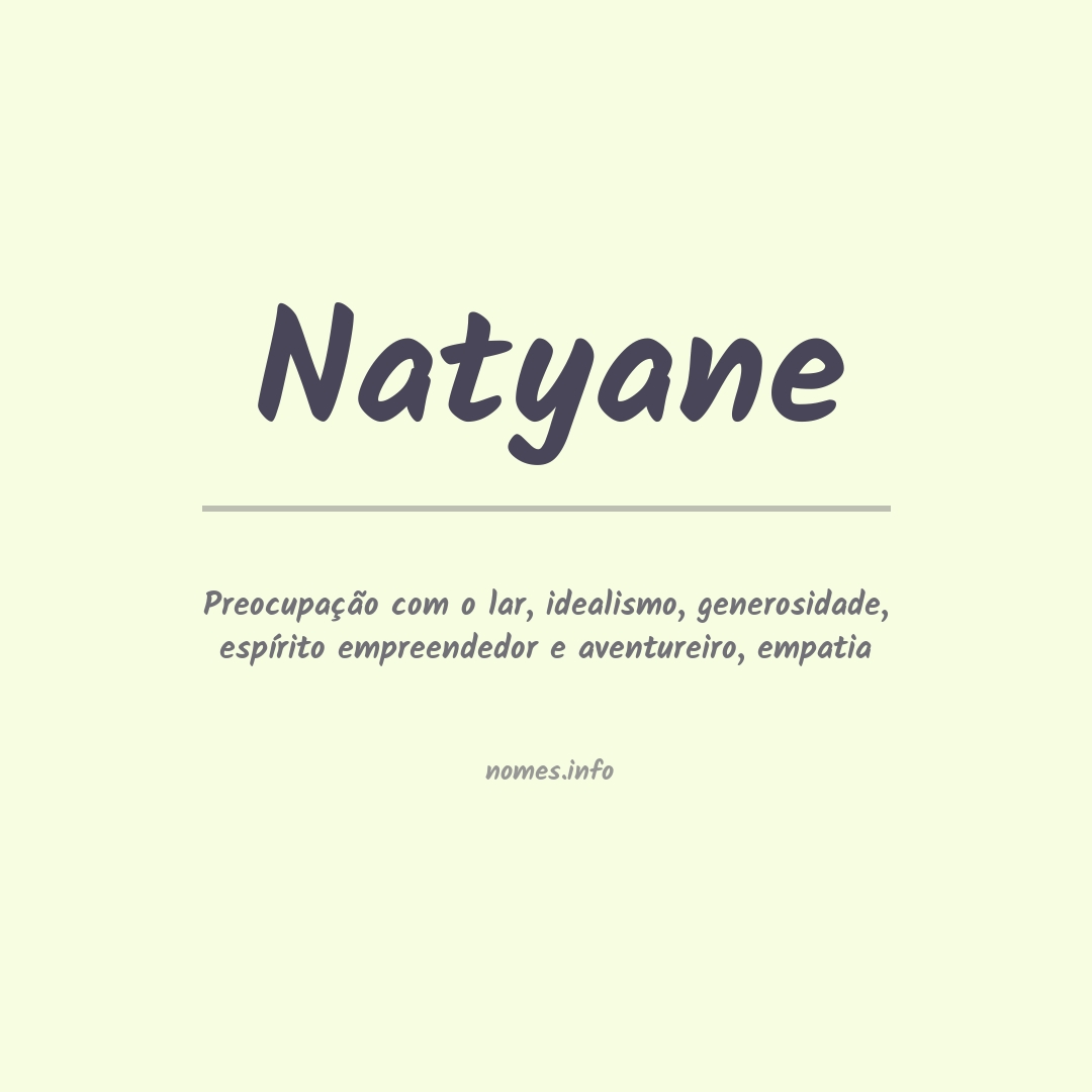 Significado do nome Natyane