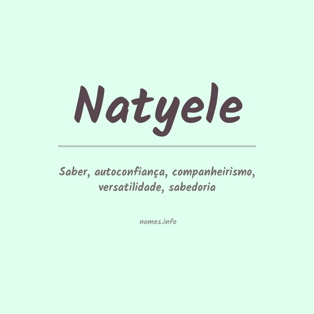 Significado do nome Natyele