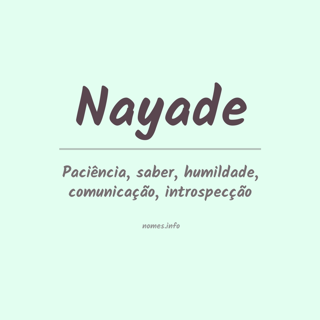 Significado do nome Nayade