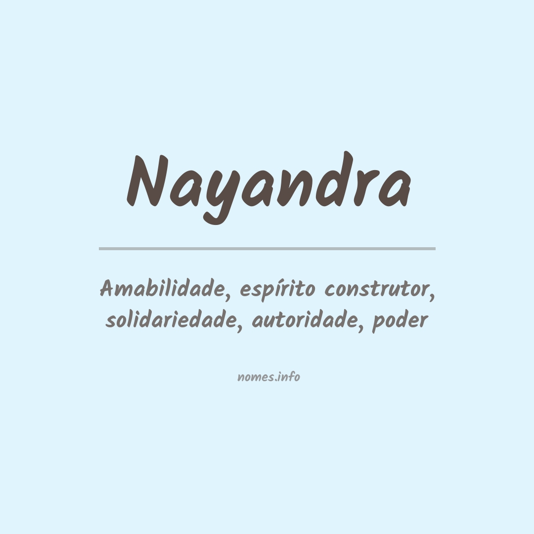 Significado do nome Nayandra