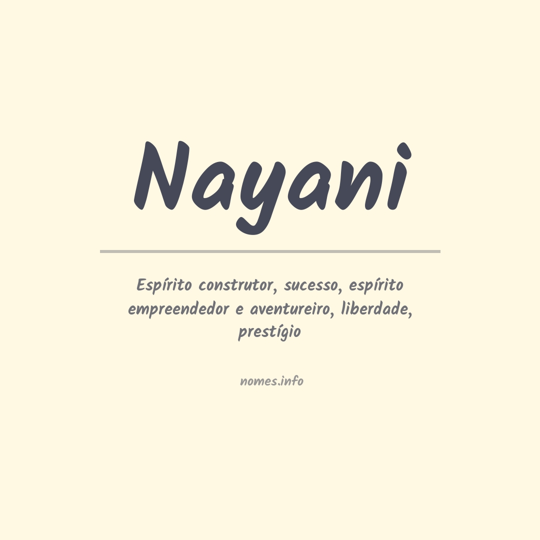 Significado do nome Nayani