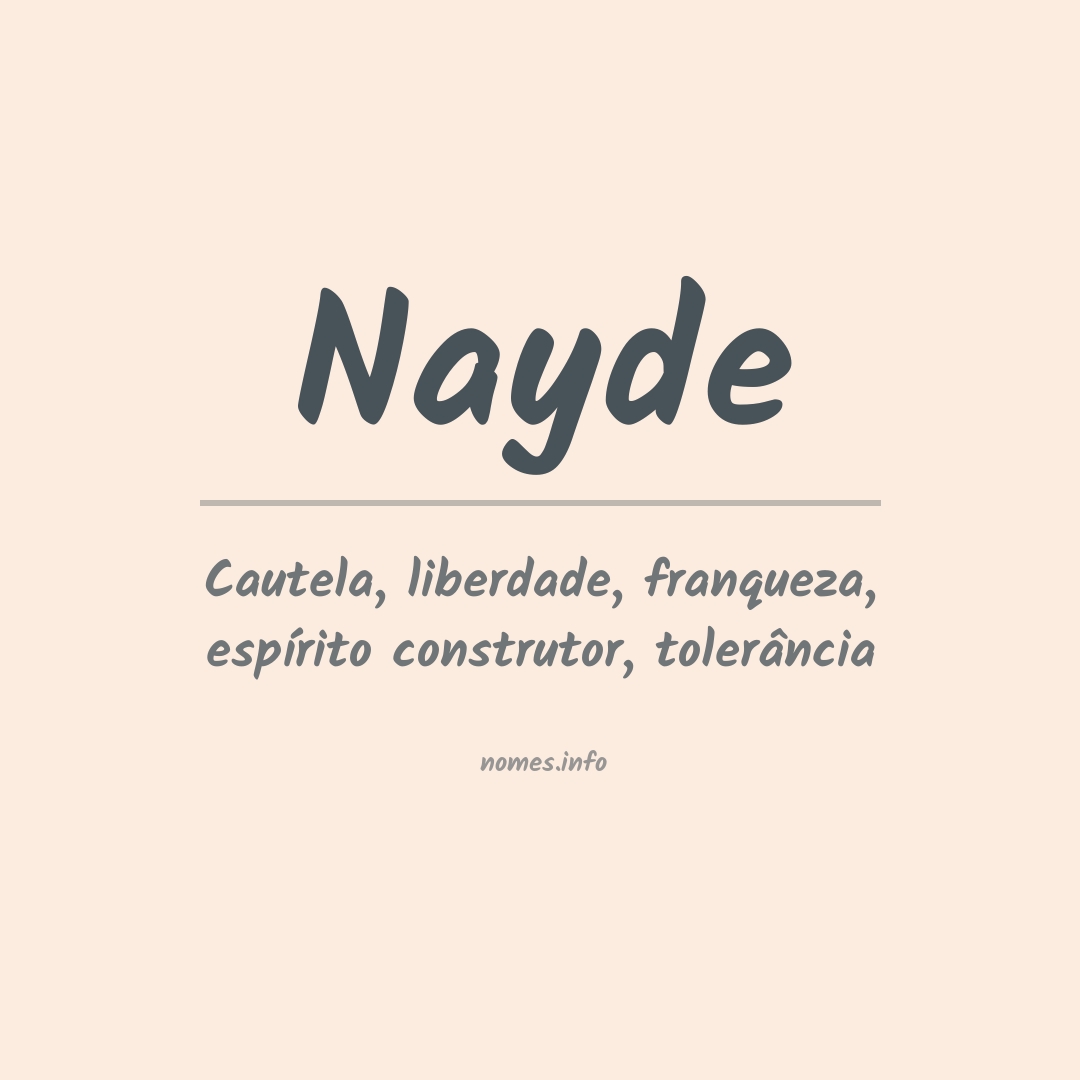 Significado do nome Nayde