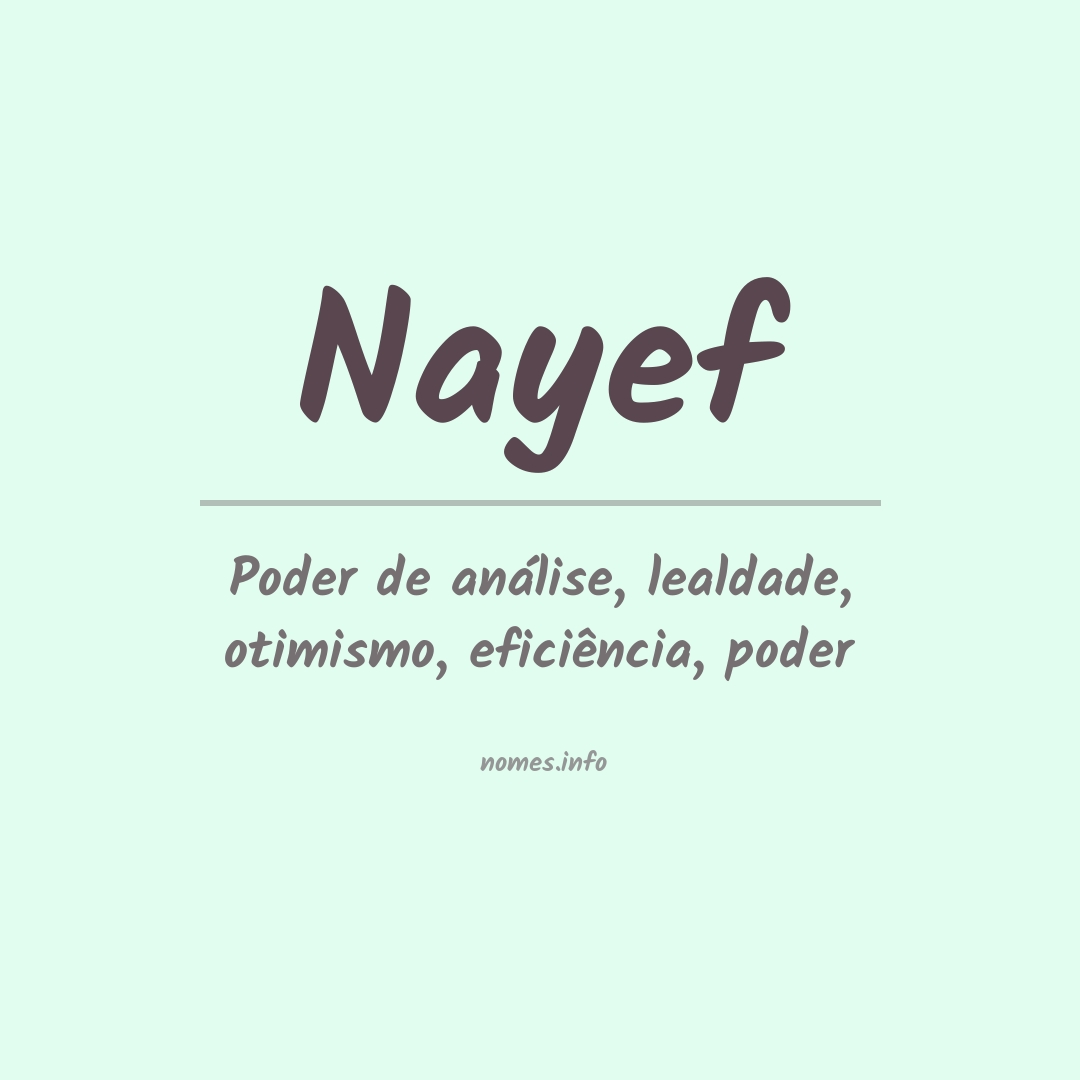 Significado do nome Nayef