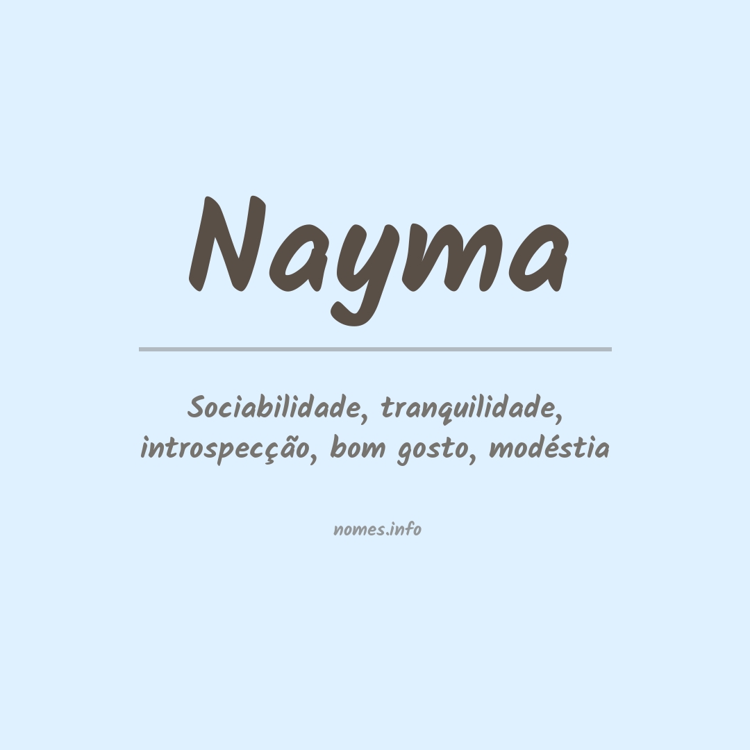 Significado do nome Nayma