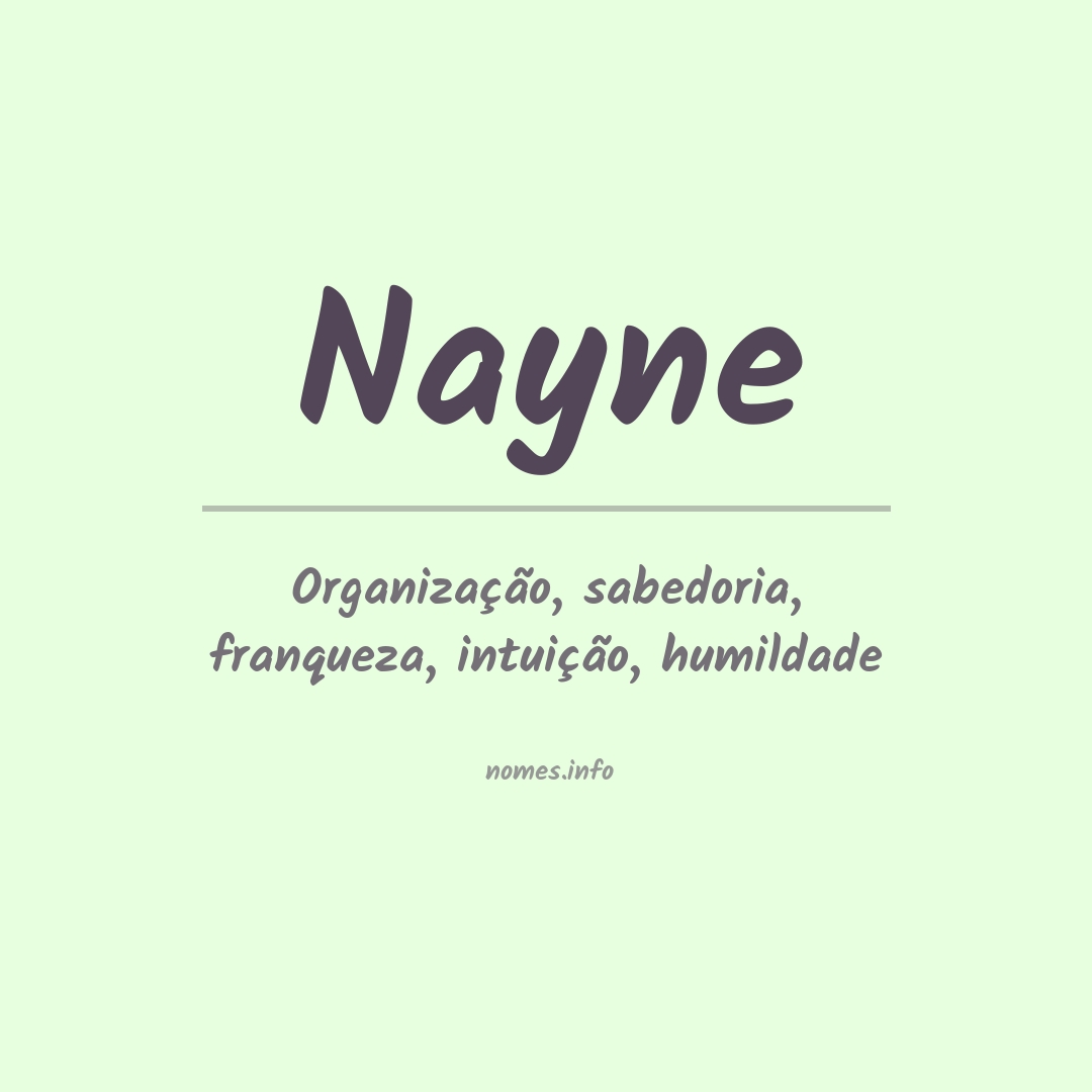 Significado do nome Nayne