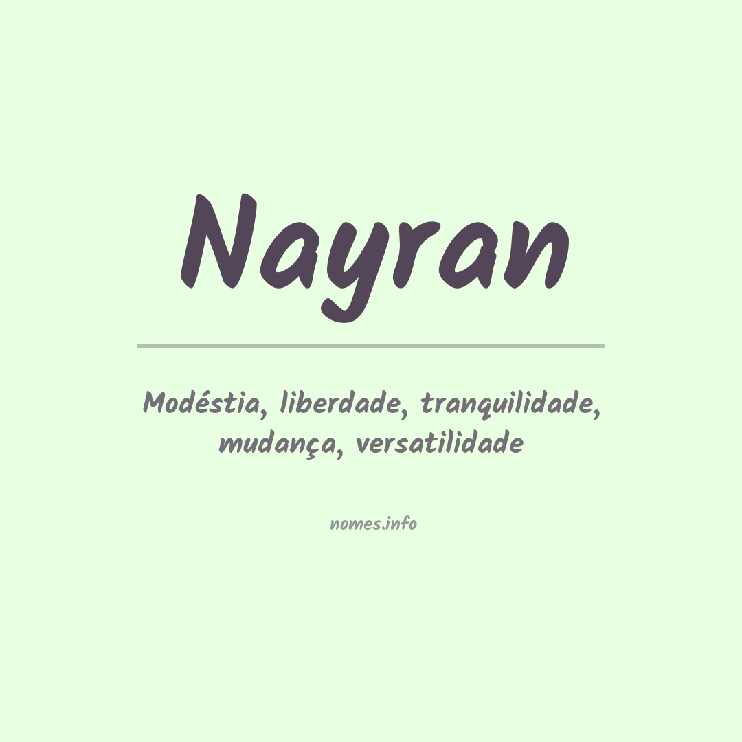 Significado do nome Nayran