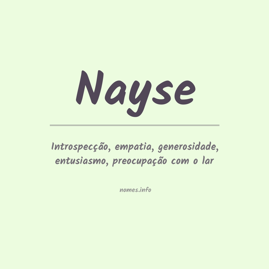 Significado do nome Nayse