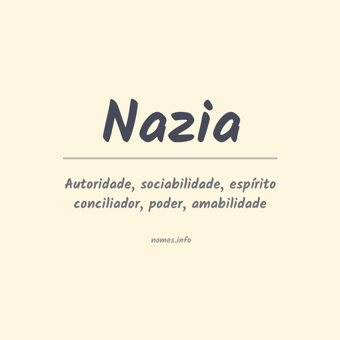 Significado do nome Nazia