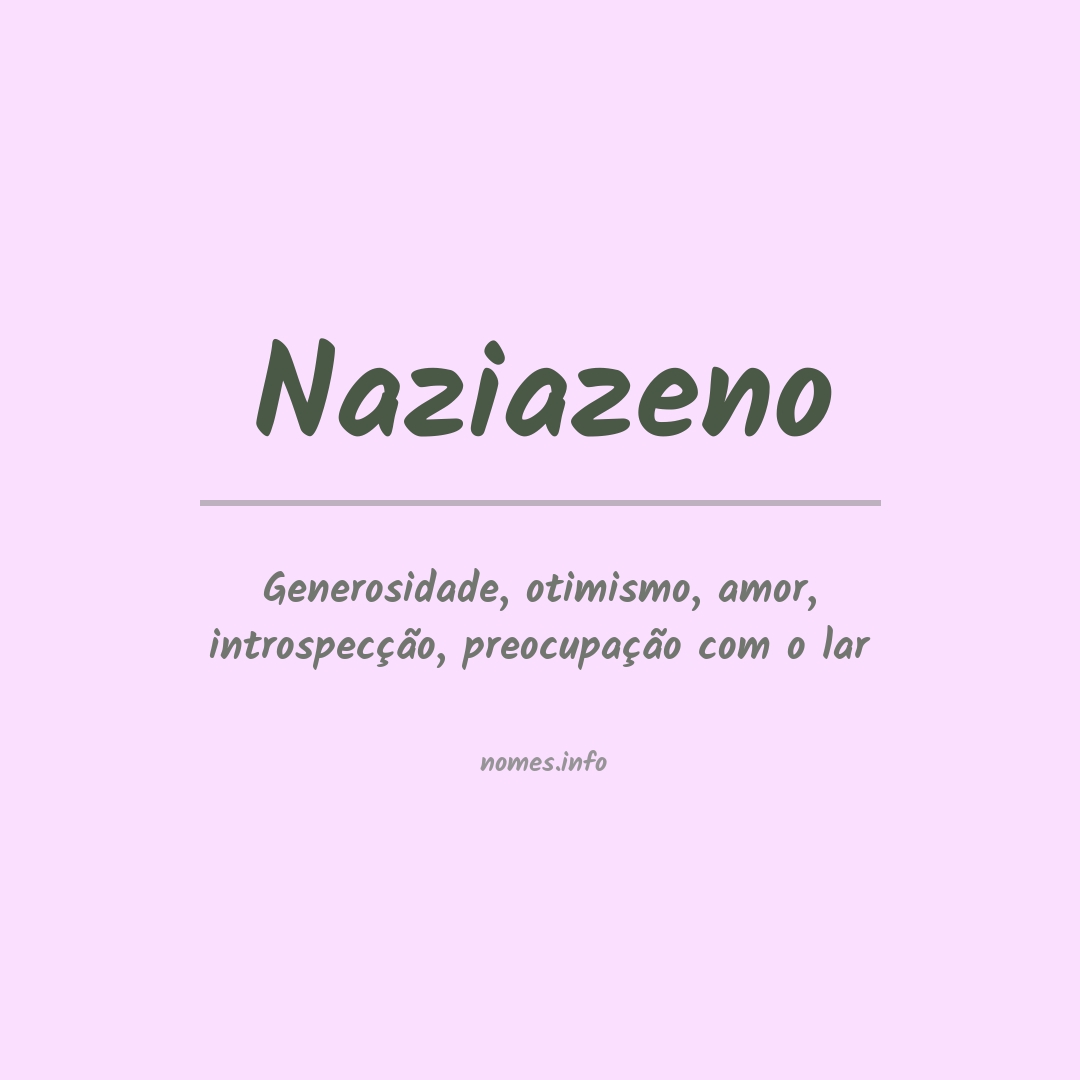 Significado do nome Naziazeno