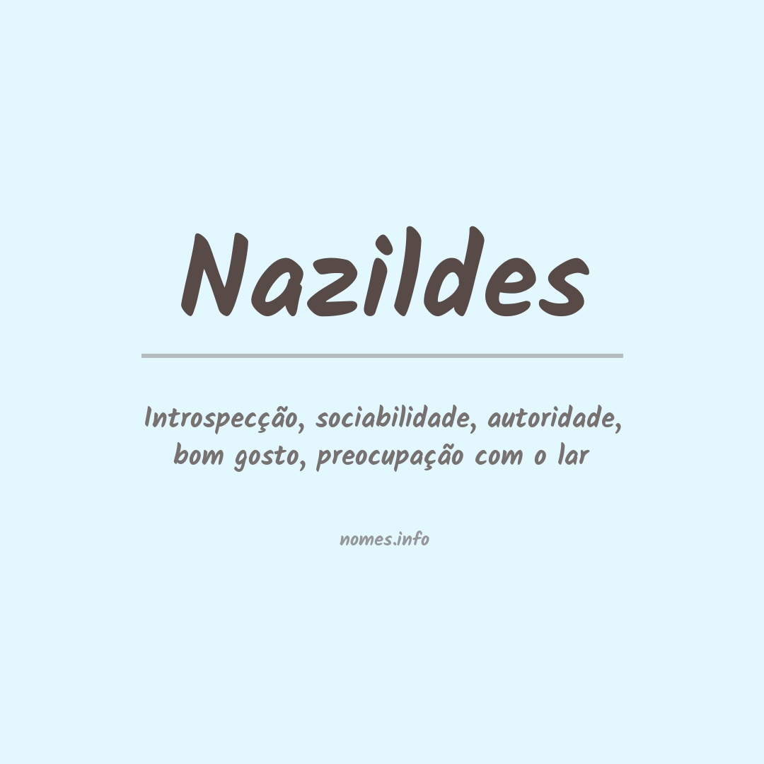 Significado do nome Nazildes