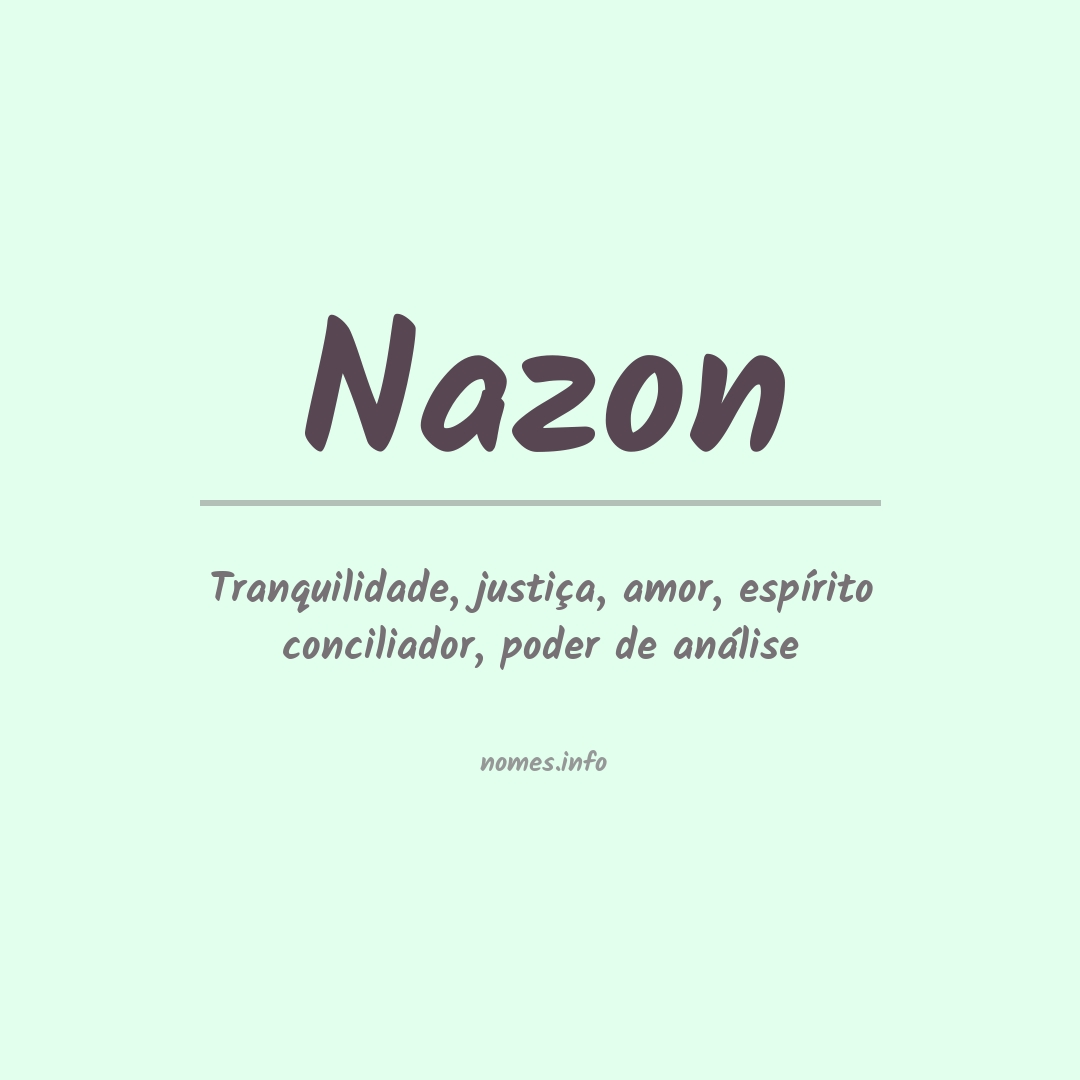 Significado do nome Nazon