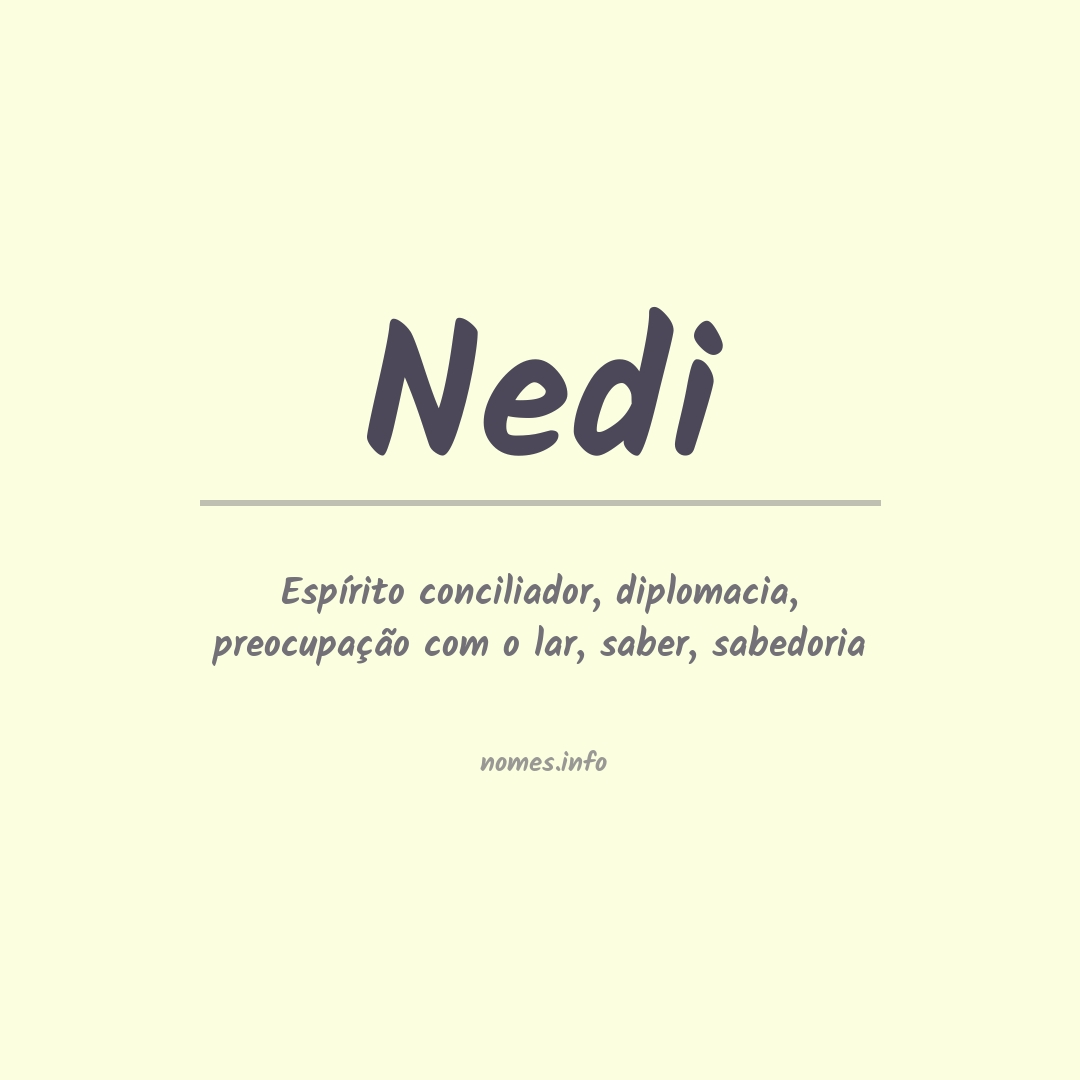 Significado do nome Nedi