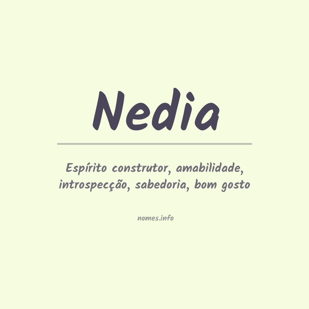 Significado do nome Nedia