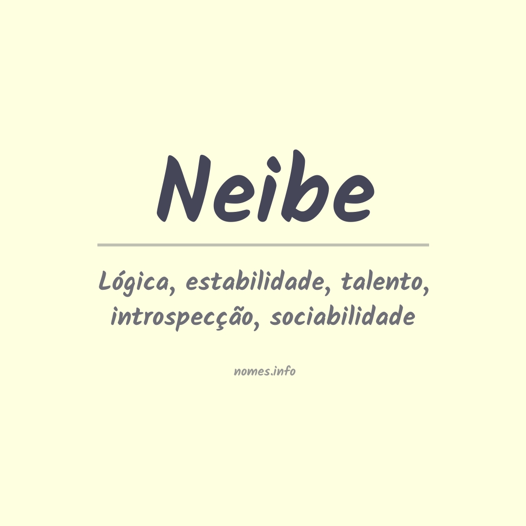 Significado do nome Neibe