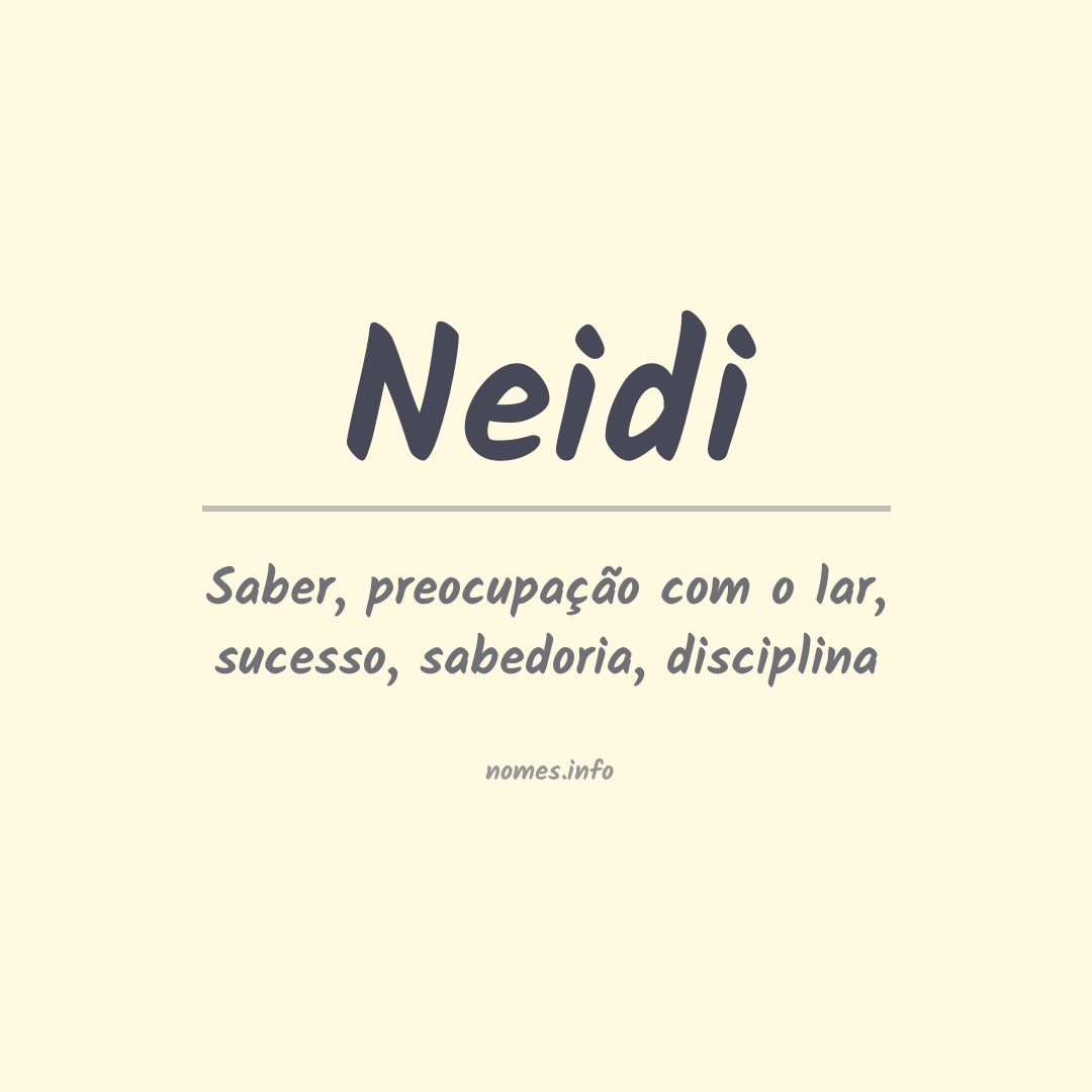 Significado do nome Neidi