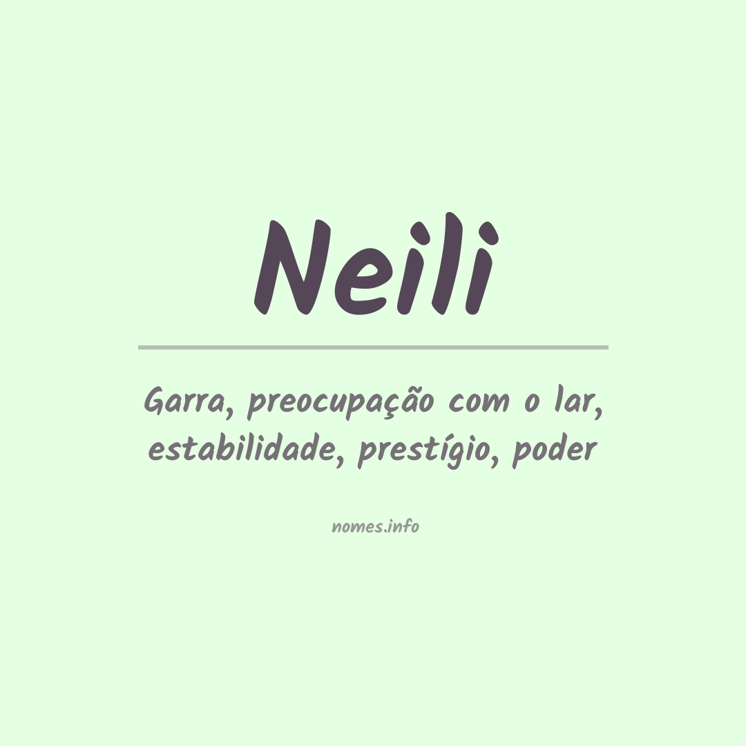 Significado do nome Neili