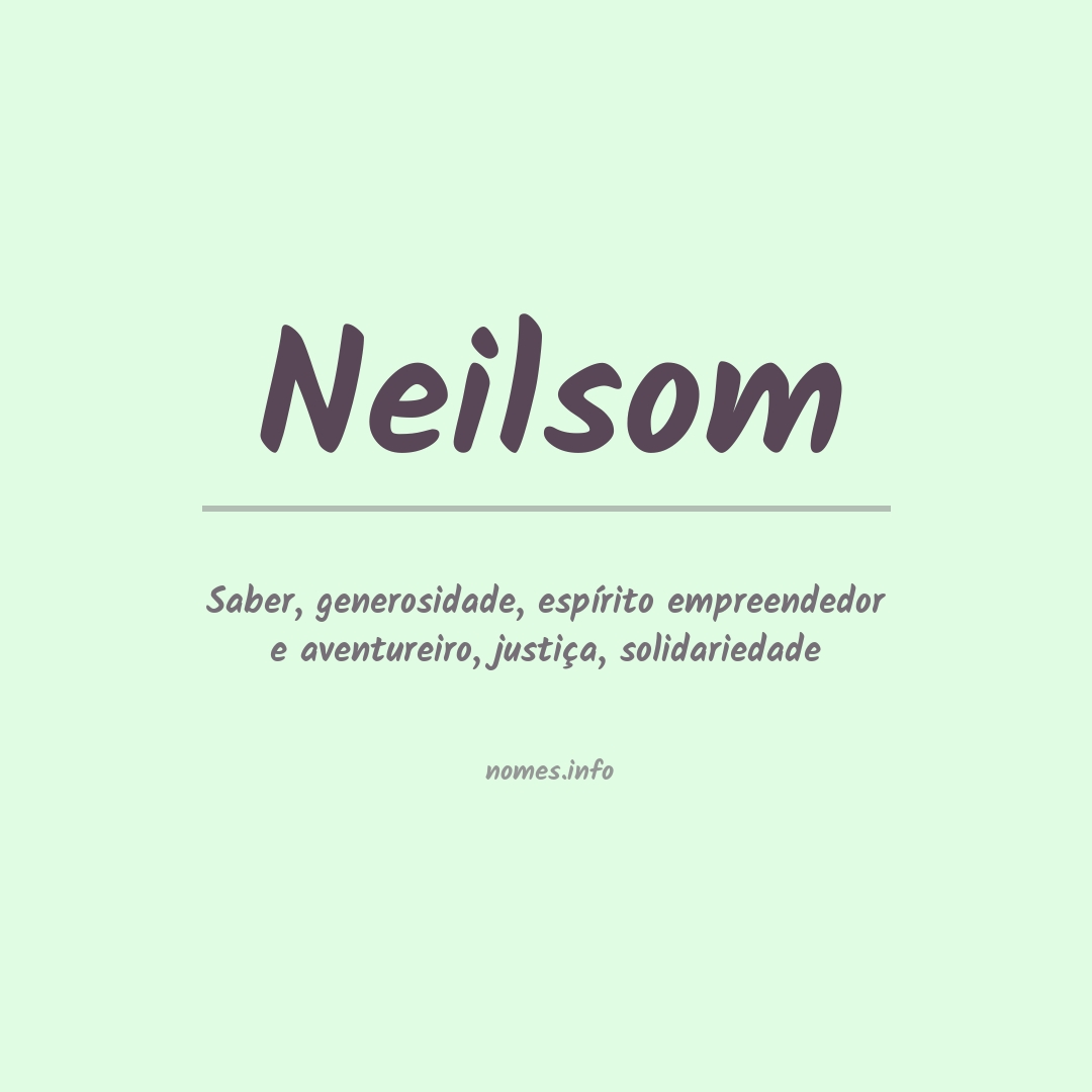 Significado do nome Neilsom