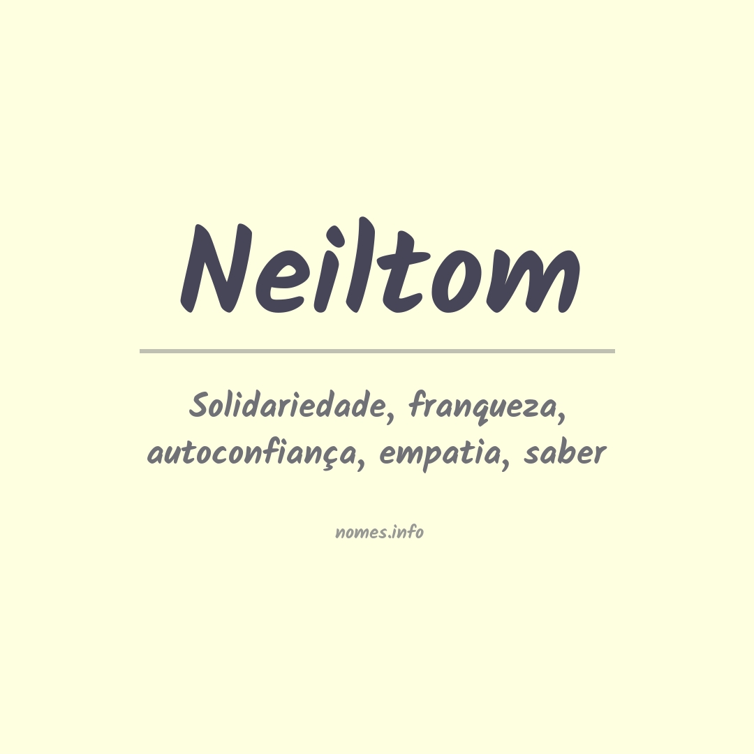 Significado do nome Neiltom