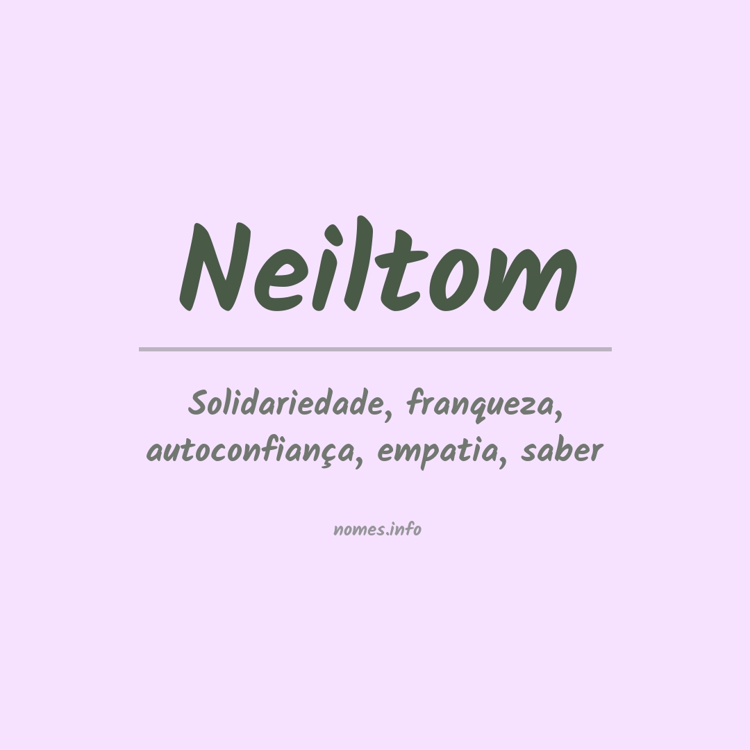 Significado do nome Neiltom