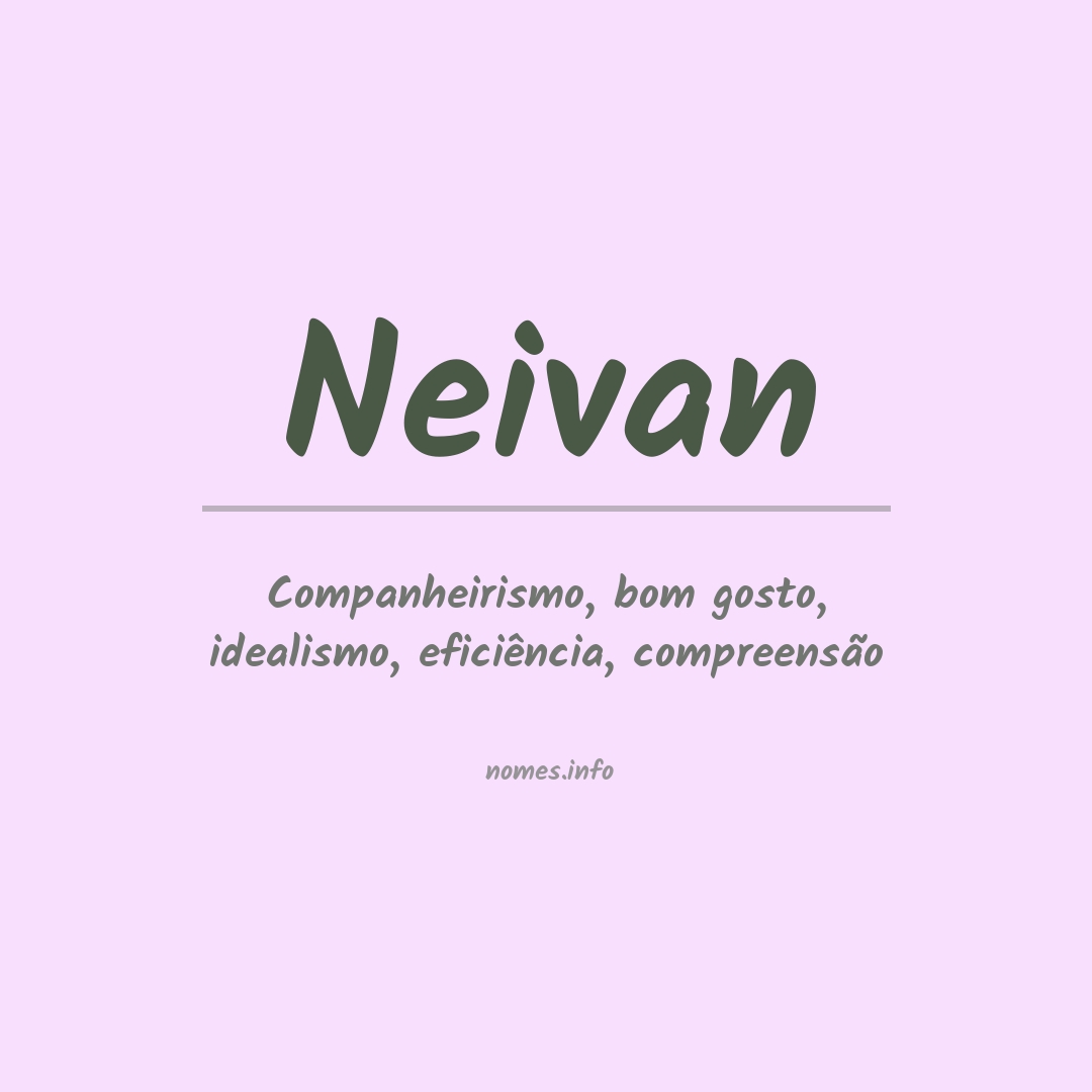 Significado do nome Neivan