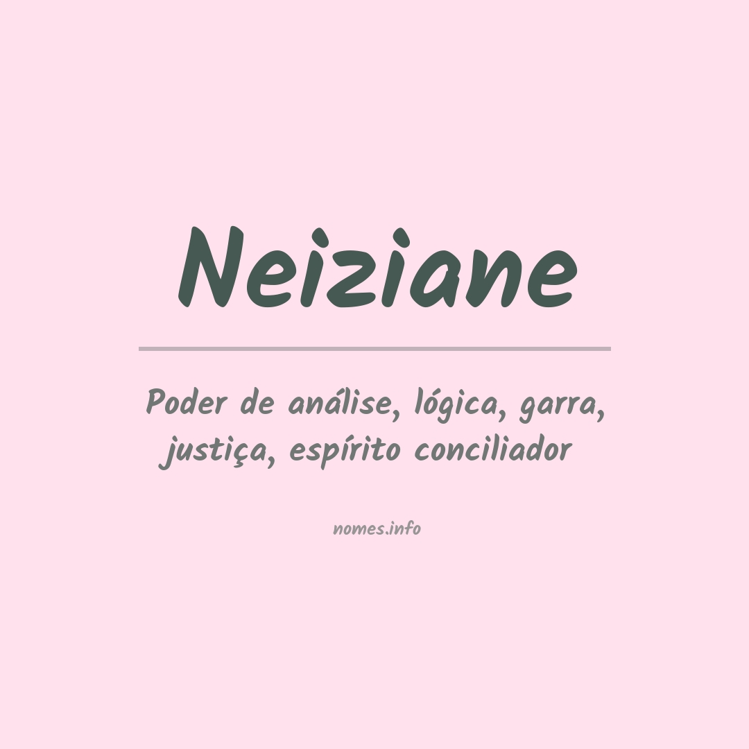 Significado do nome Neiziane