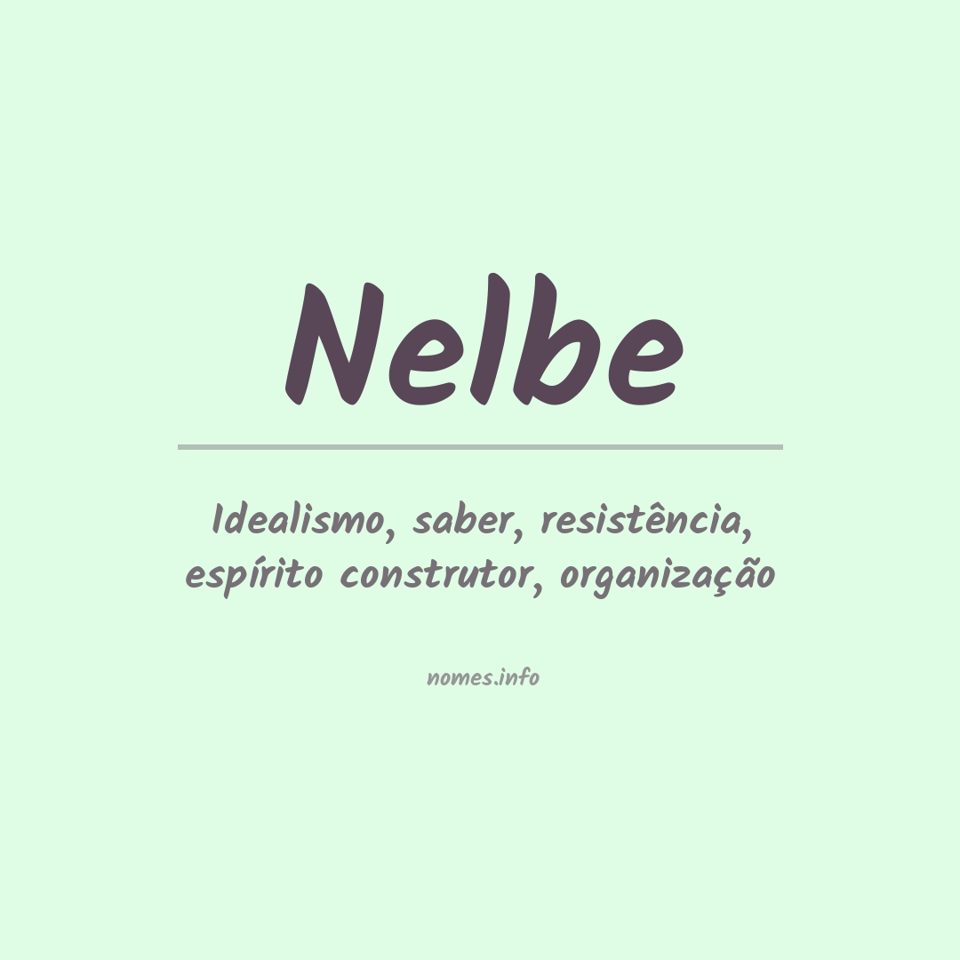 Significado do nome Nelbe