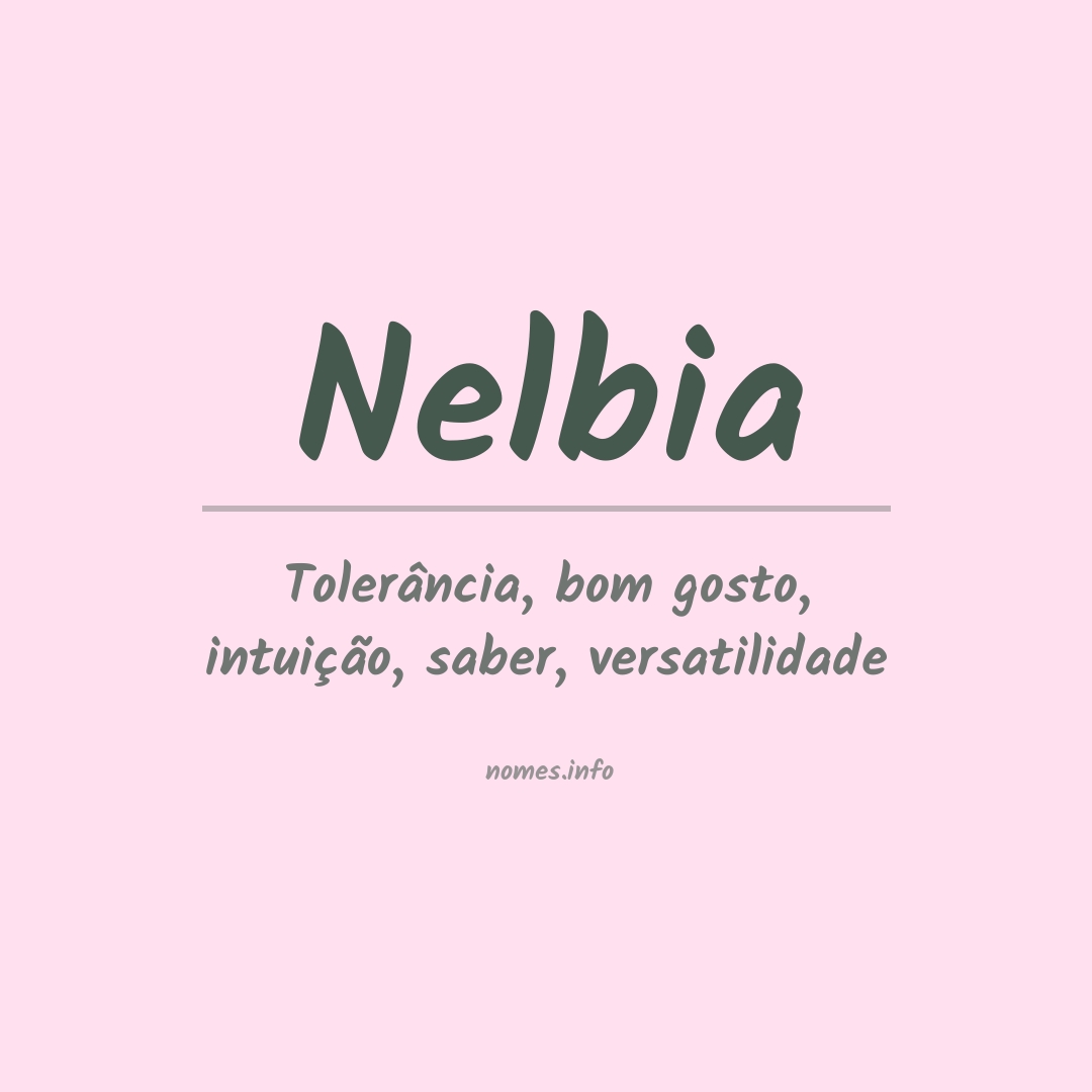 Significado do nome Nelbia