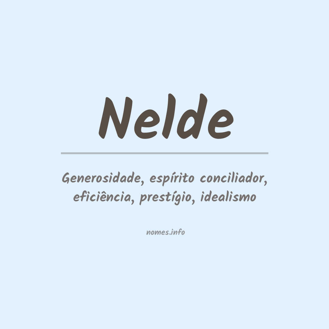 Significado do nome Nelde