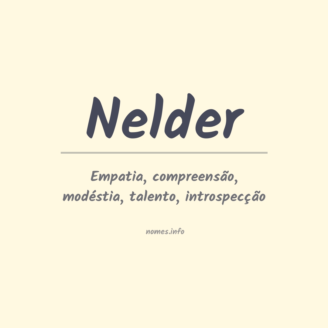 Significado do nome Nelder