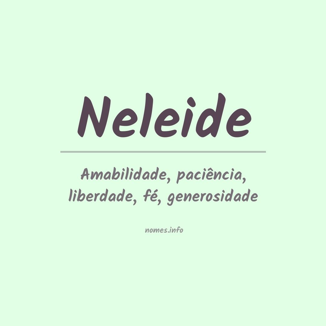 Significado do nome Neleide