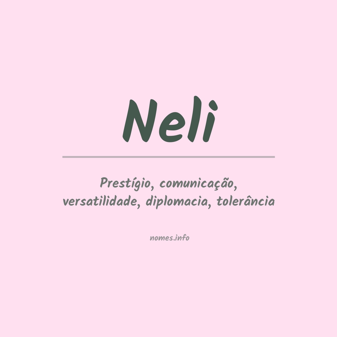 Significado do nome Neli