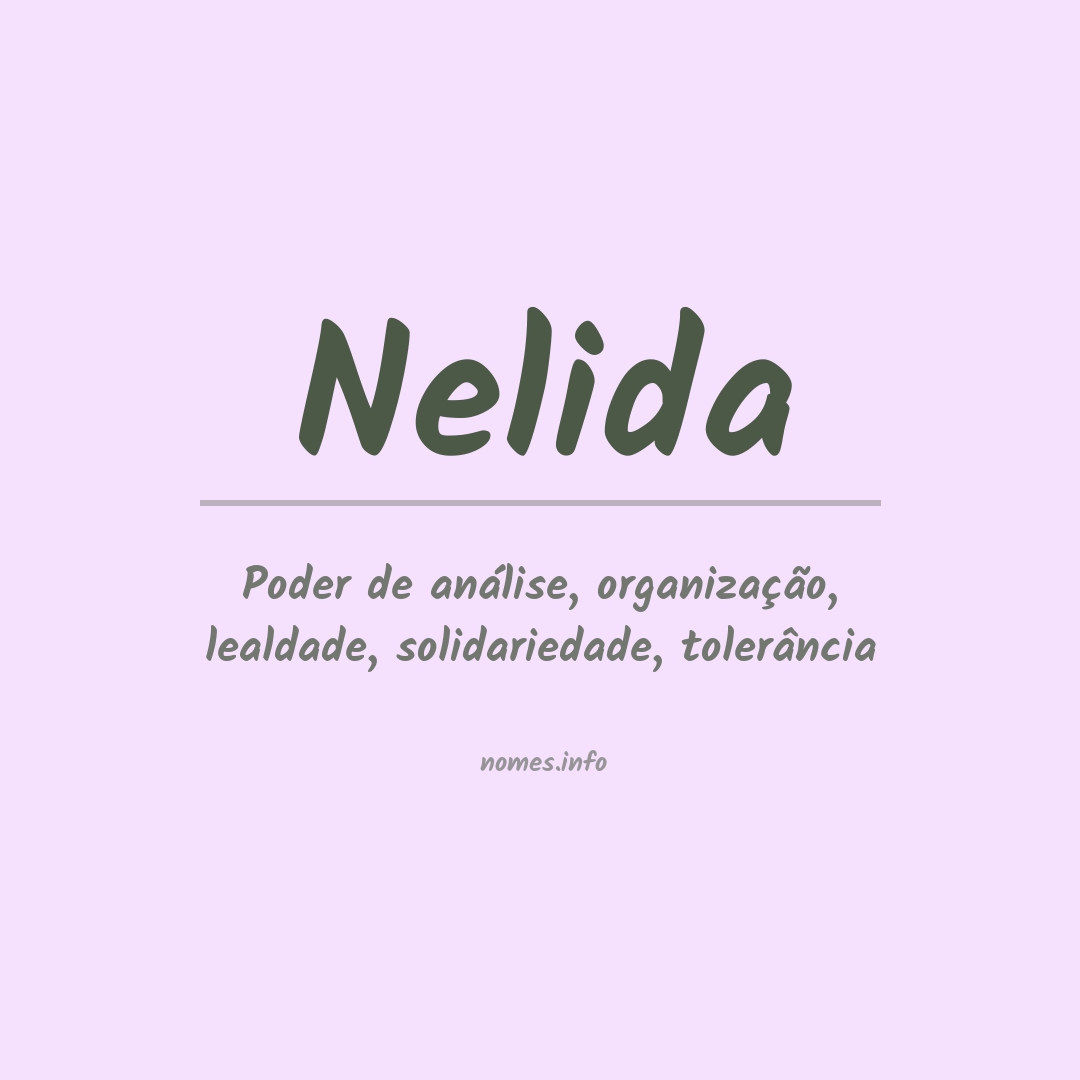 Significado do nome Nelida