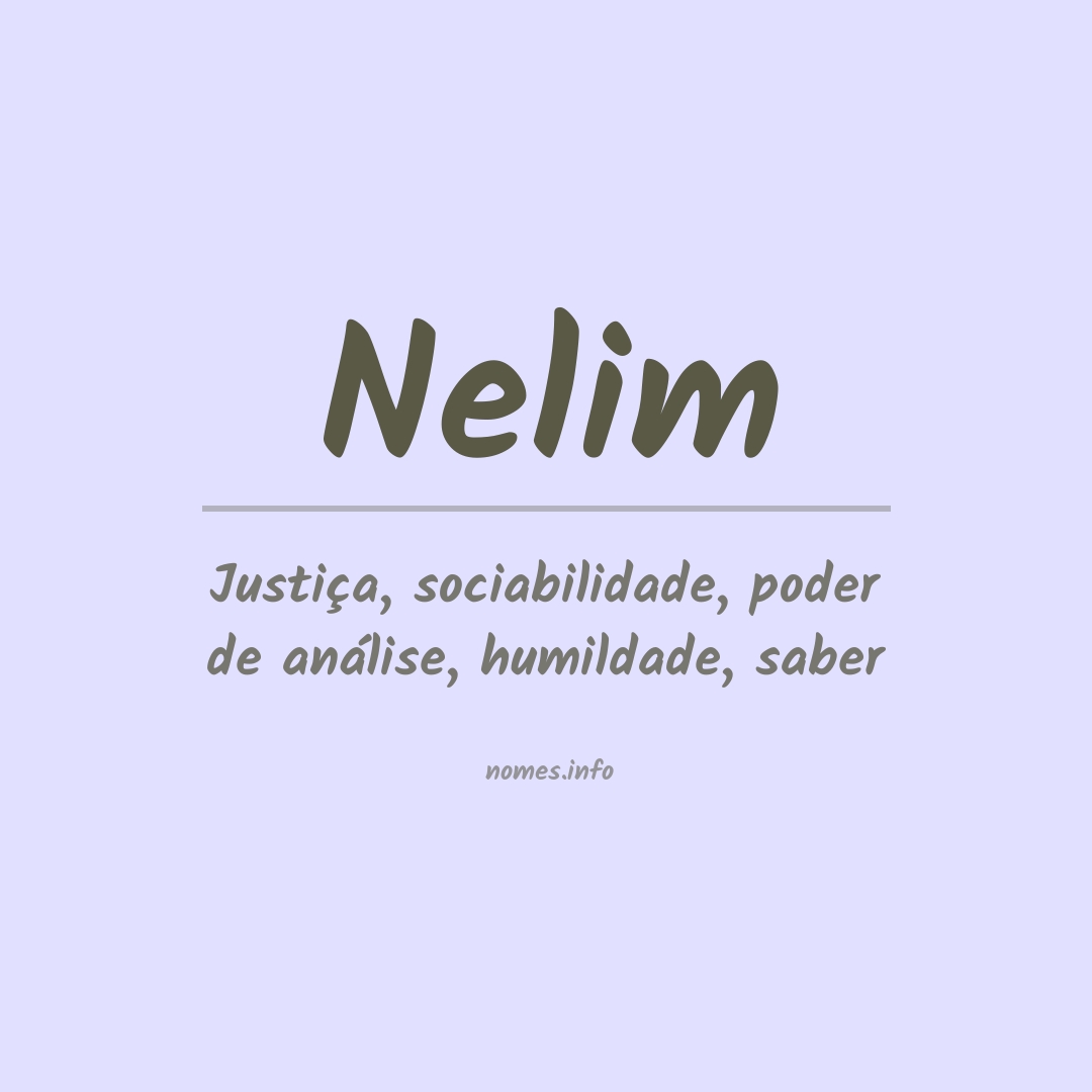 Significado do nome Nelim