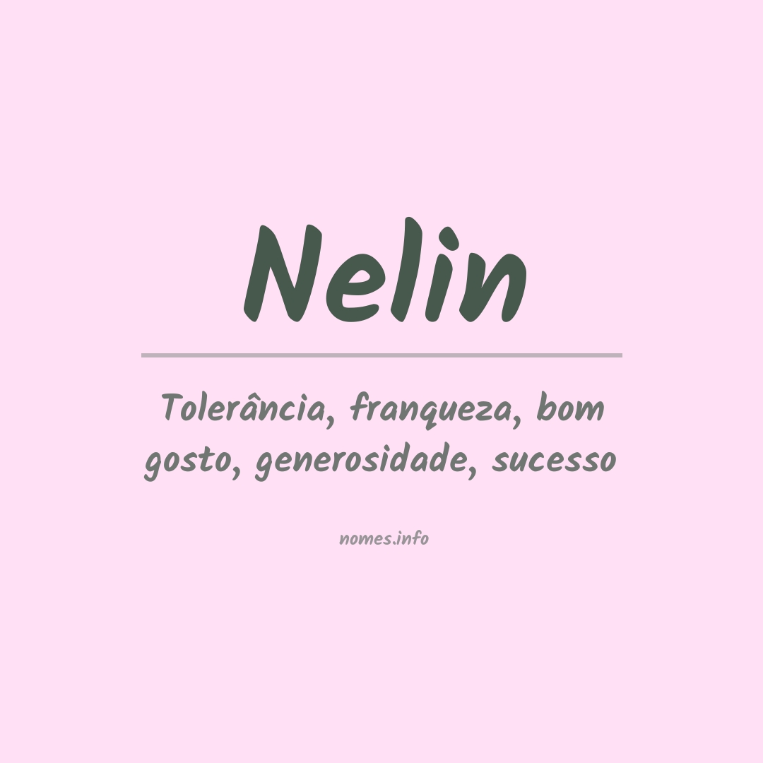 Significado do nome Nelin