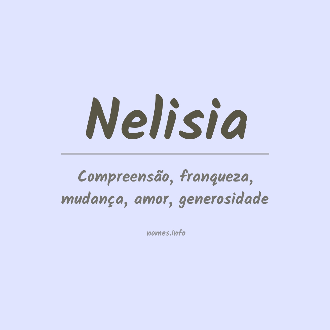 Significado do nome Nelisia