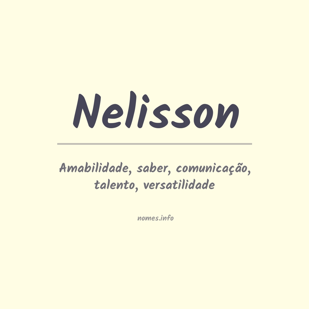 Significado do nome Nelisson