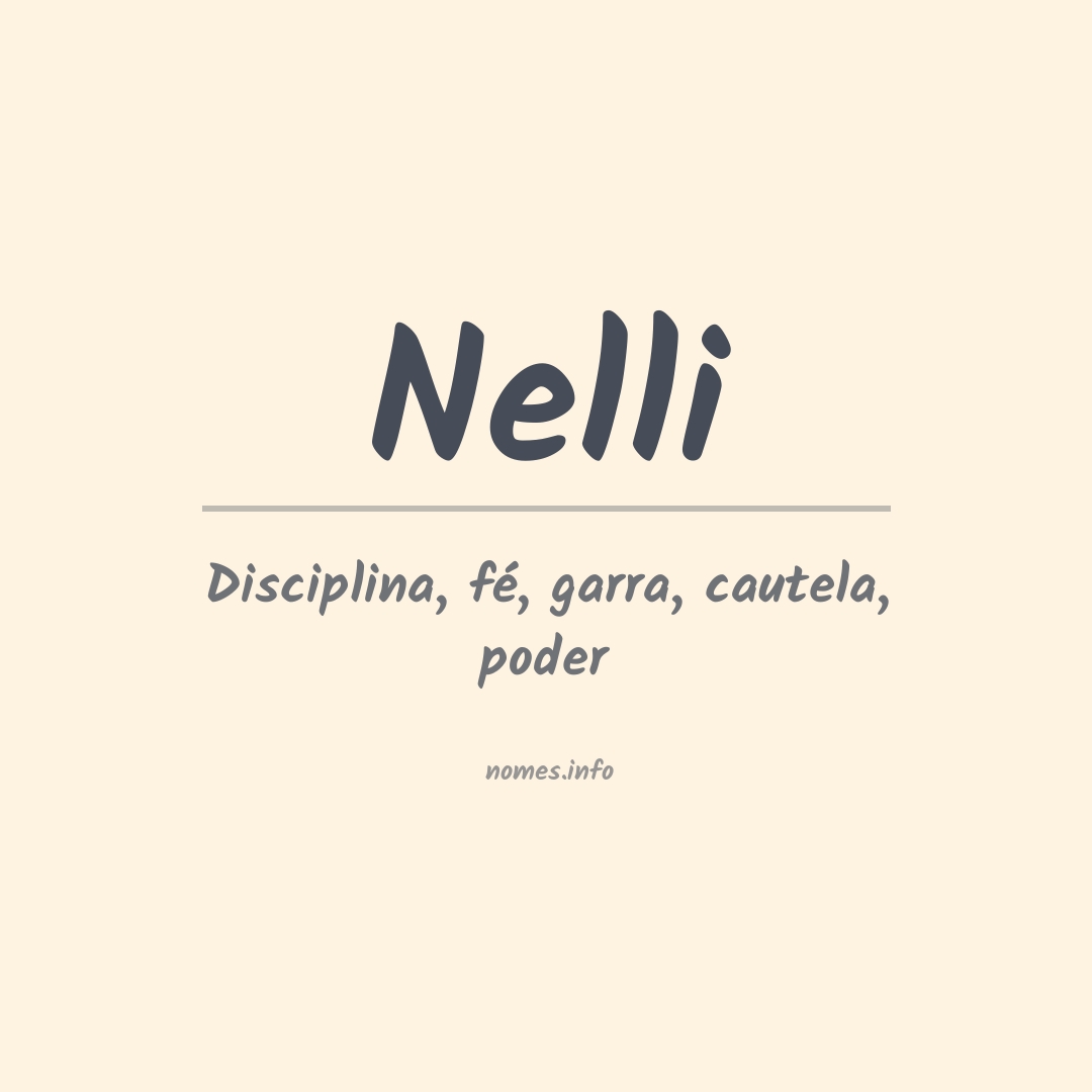 Significado do nome Nelli