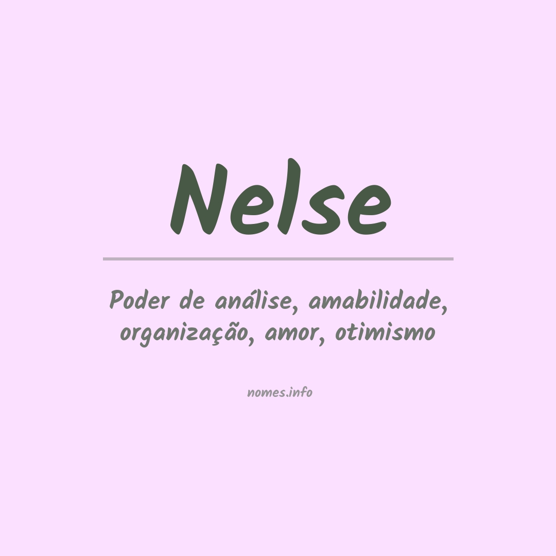 Significado do nome Nelse