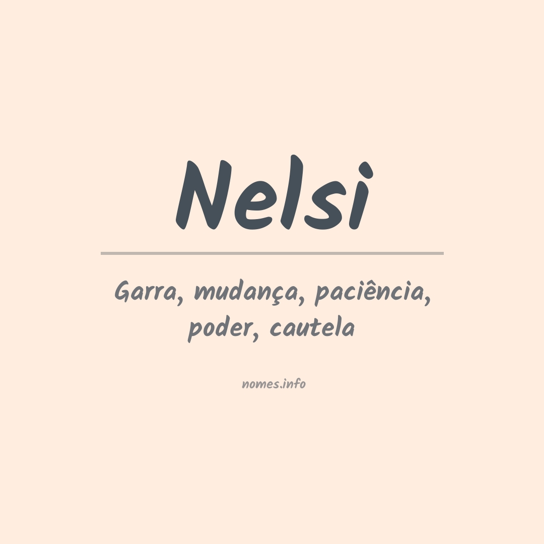 Significado do nome Nelsi