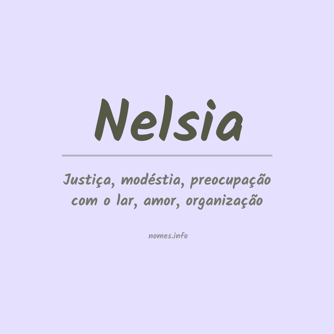 Significado do nome Nelsia